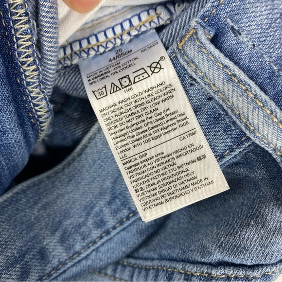 Gap Denim Womens Best Girlfriend Jeans Straight Leg Distressed Size 25 Linen - Picture 7 of 7